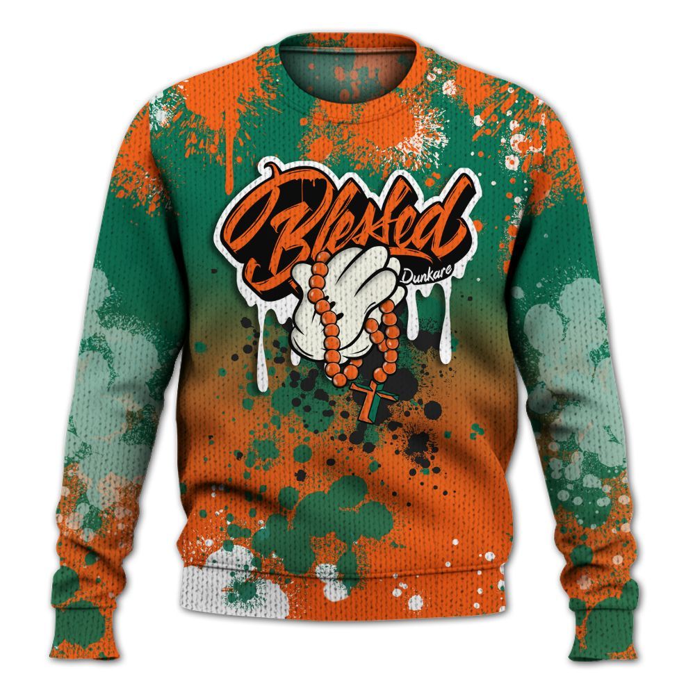 Sweater To Match SoleFly Sail Gorge Green 3s - God Blessed Ink Drip Graphic