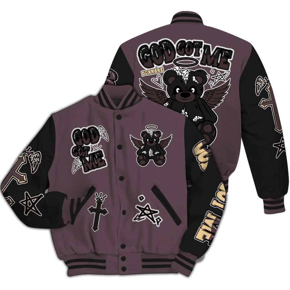 Varsity Jacket To Match AMM Black 3s - Gods Guides Me Bear All Over Print