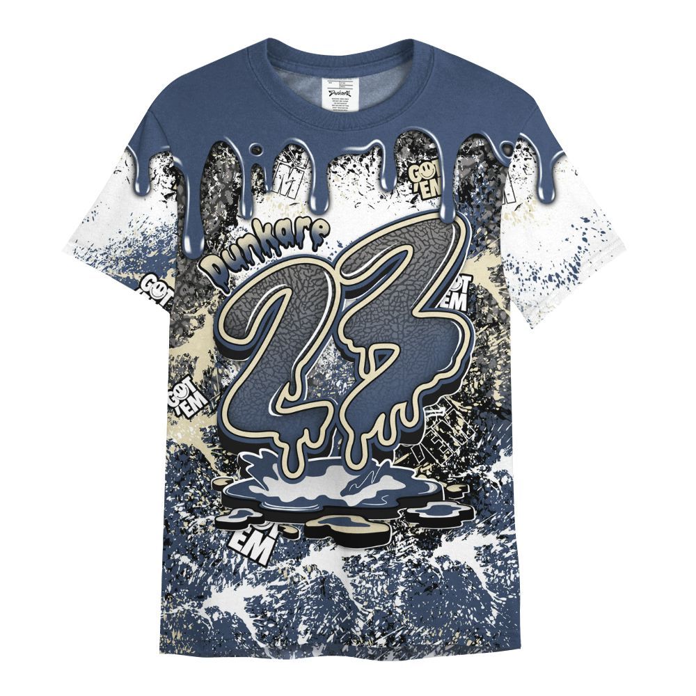 Shirt To Match Diffused Blue 3s - Dripping 23 Drip All Over Print