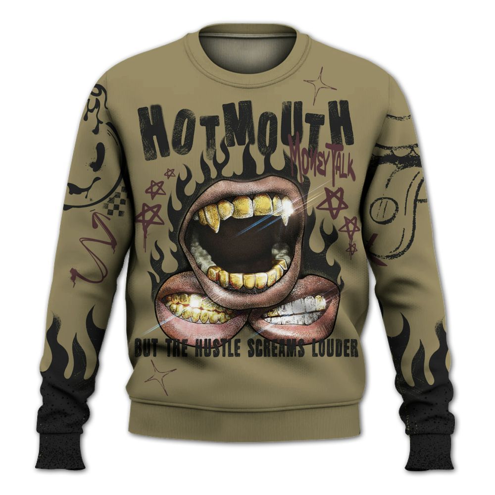 Sweatshirt To Match Black Olive 7s - Mouth Burning Street Style All Over Print