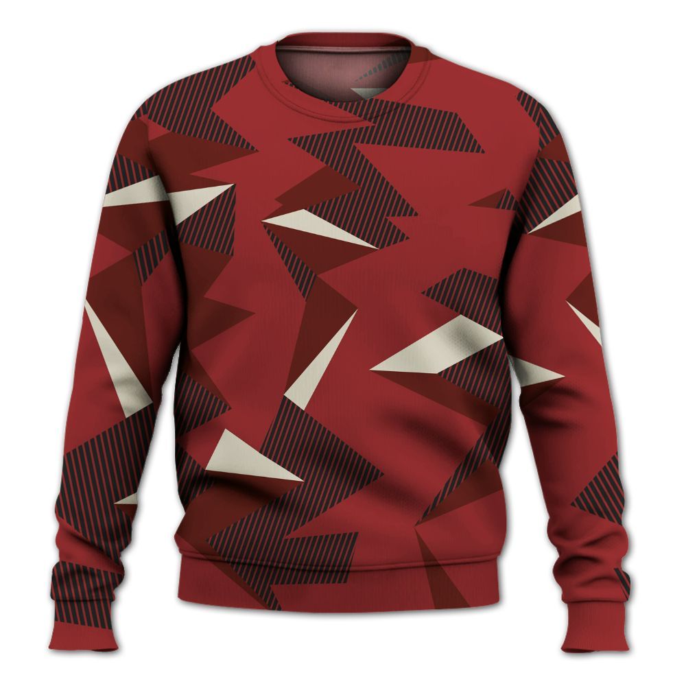 Sweatshirt To Match High 85 Bred 1s - Geometric Camouflage Pattern All Over Print