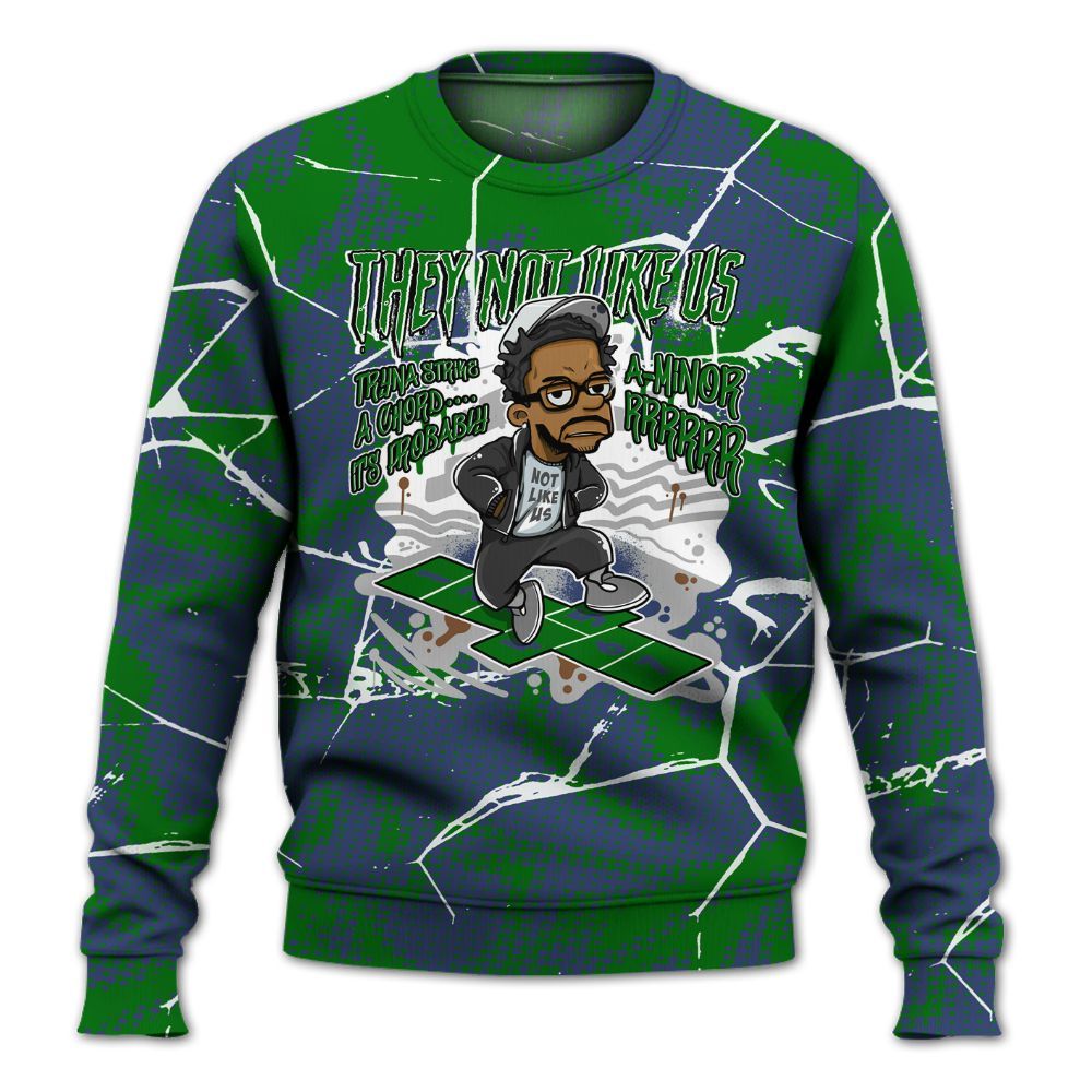 Sweatshirt To Match Midnight Navy 13s - Hopscotch Dislike Us Graphic Crack All Over Print