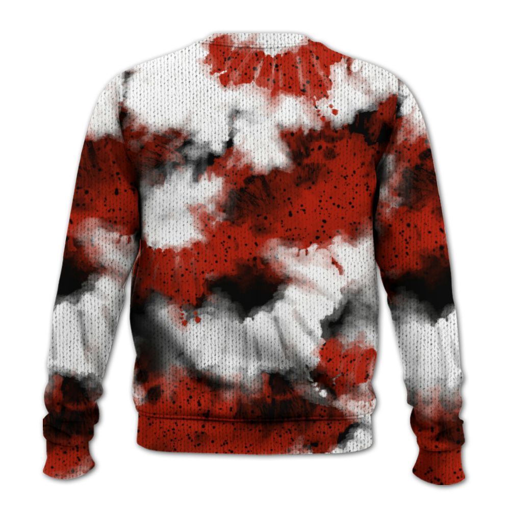 Knitted Sweater To Match Red Cement 4s - Tie Dye FK Around Find Out