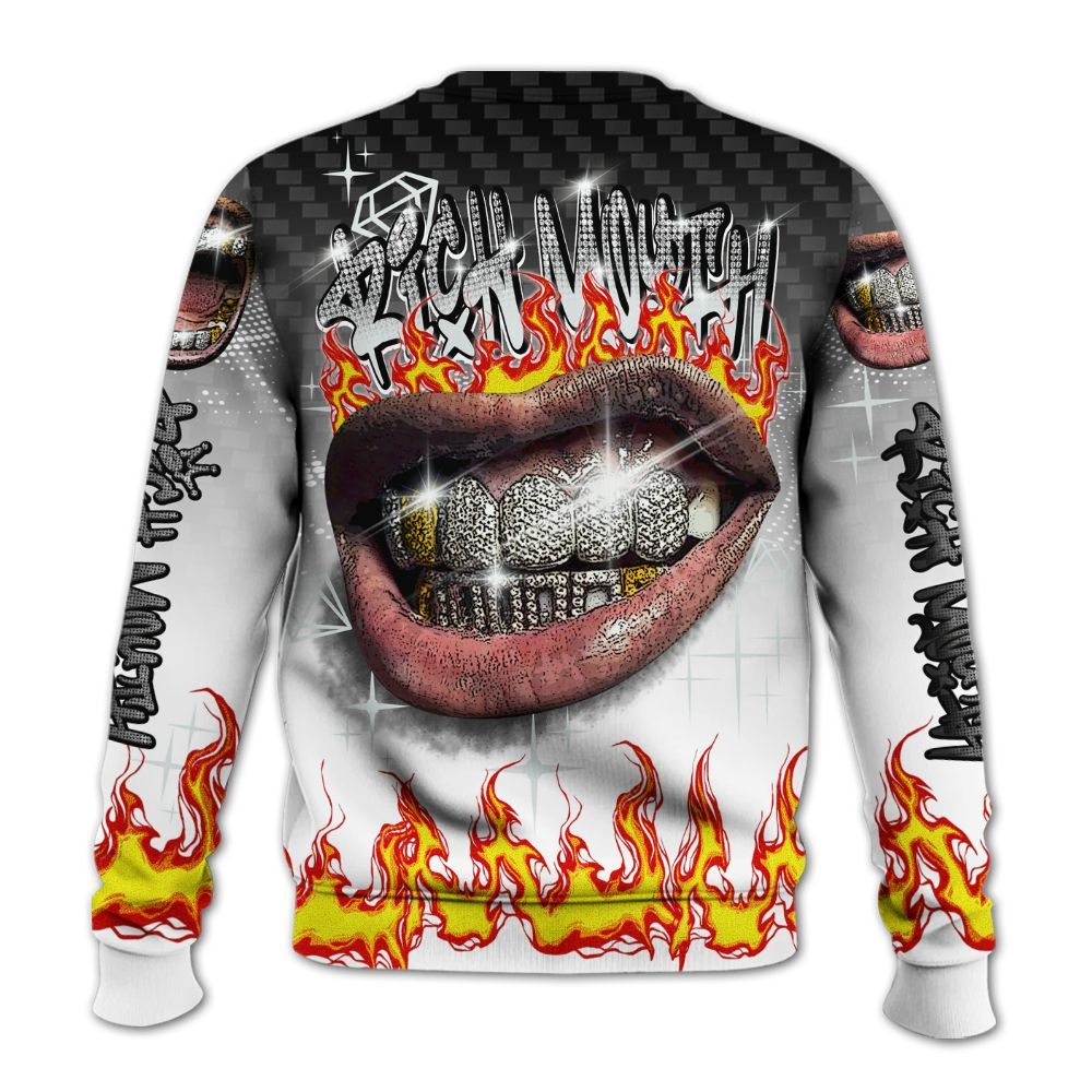 Sweatshirt To Match Kobe 9 Elite Protro Halo - Rich Mouth Fire Rap Retro 90s All Over Print