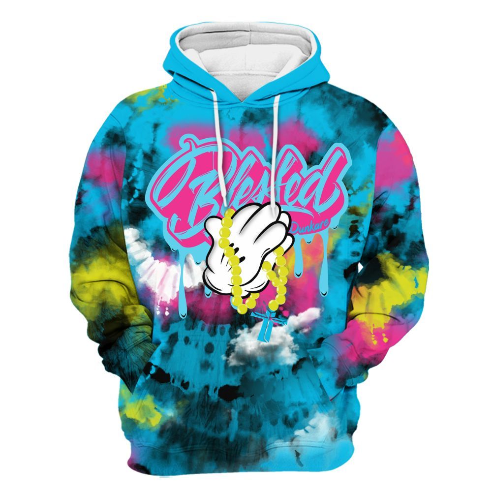 Hoodie To Match Tokyo Nights Stewie 3s - God Blessed Tie Dye All Over Print