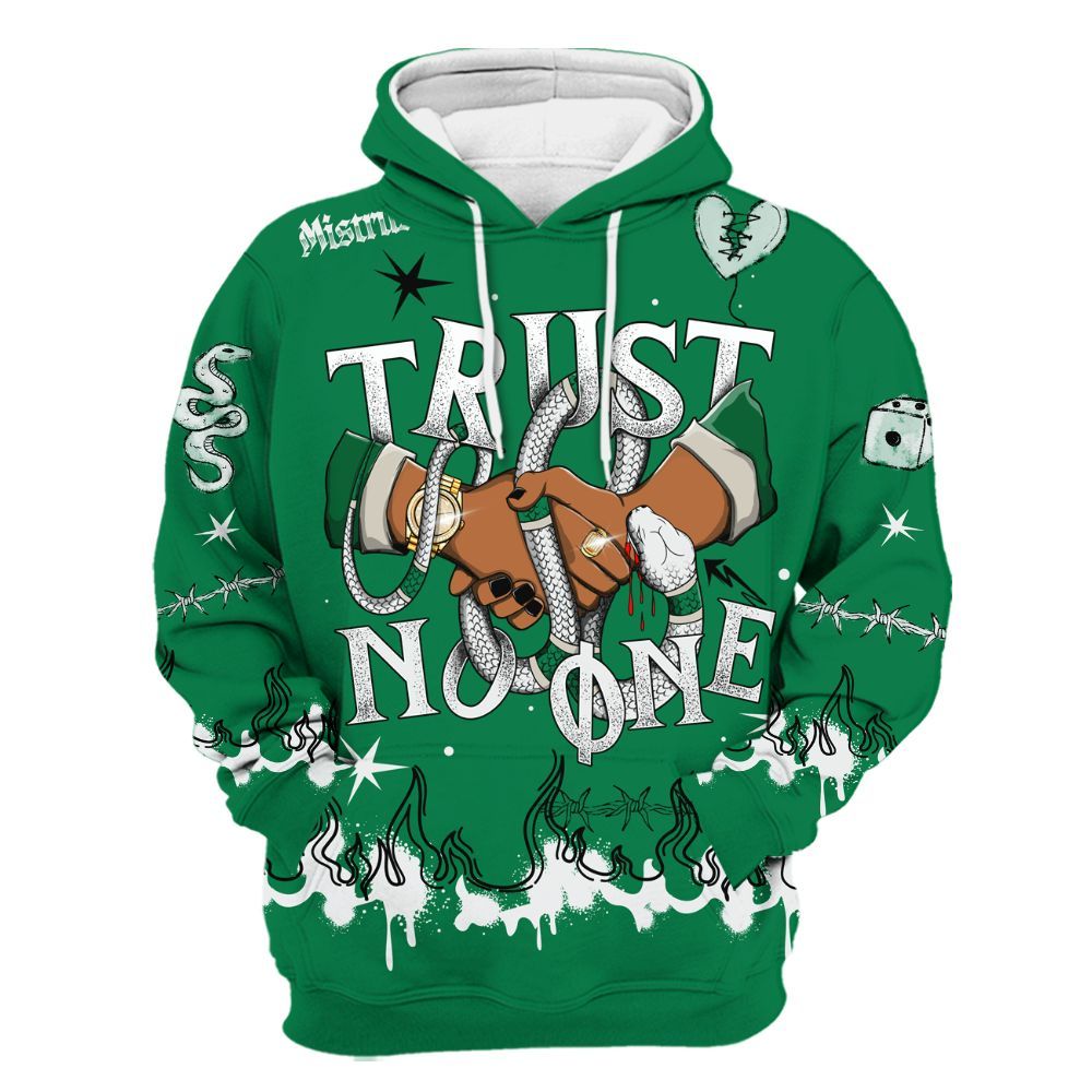 Hoodie To Match Lucky Green 2s - Trust No One Snake-Bite Doodle Crayon All Over Print