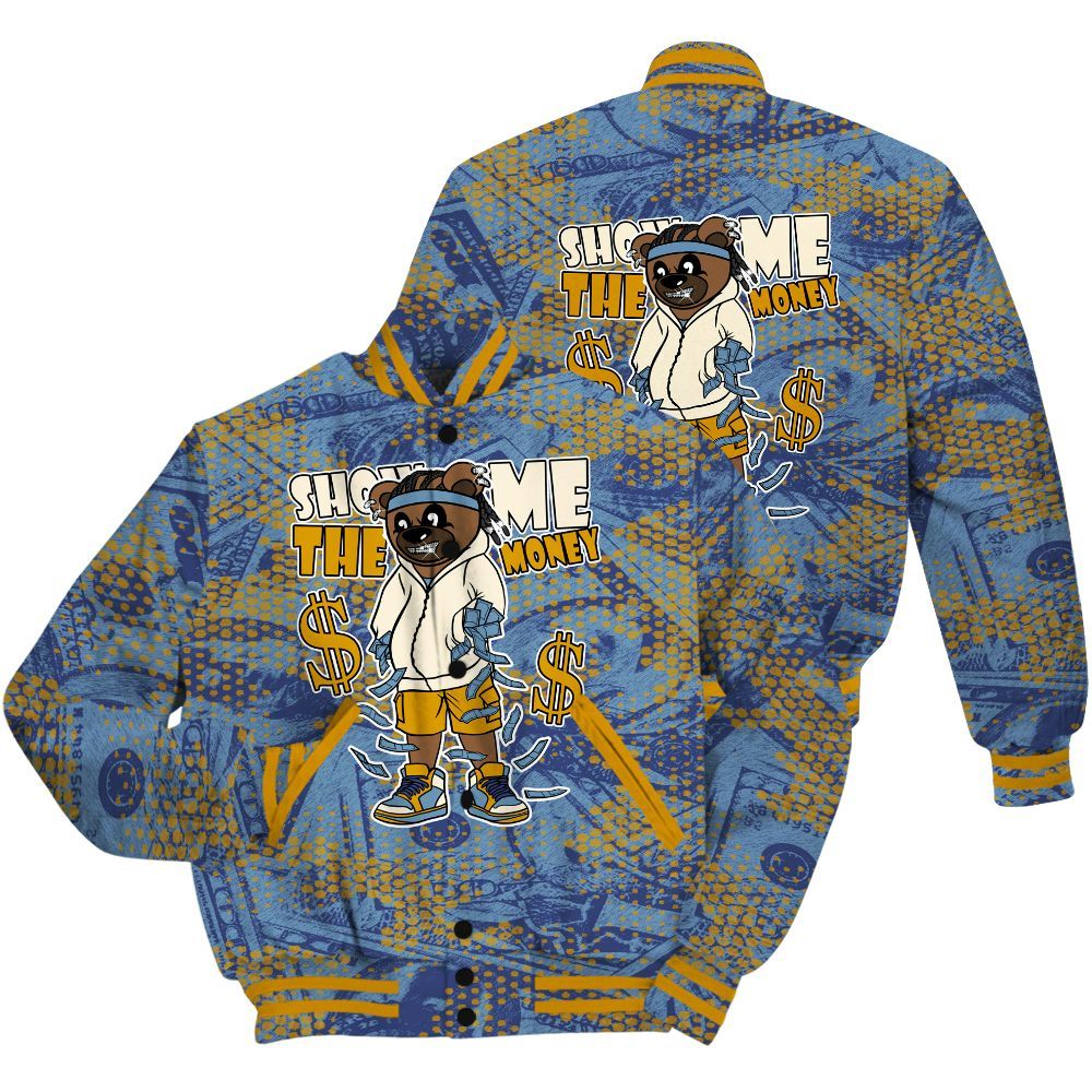 Varsity Jacket To Match High OG First In Flight 1s Shirt - Show Me Bear Banknotes Art All Over Print