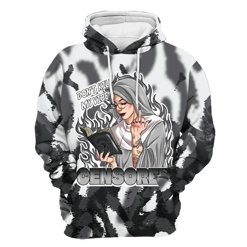 Hoodie To Match White Thunder 4s - Censoredz Burn All Over Print