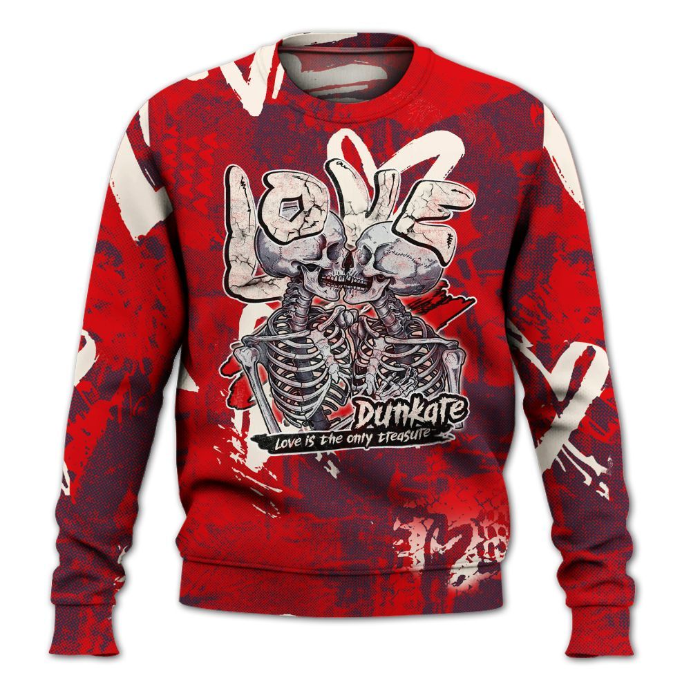 Sweatshirt To Match Low OG Howard Bison 1s - Skull Love All Over Print