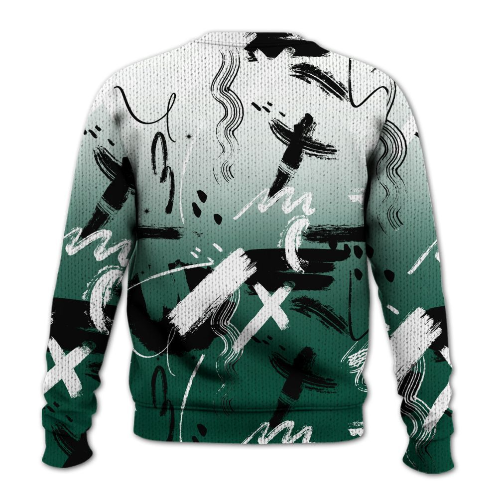 Knitted Sweater To Match Oxidized Green 4s - Money Hustle Grind Pray