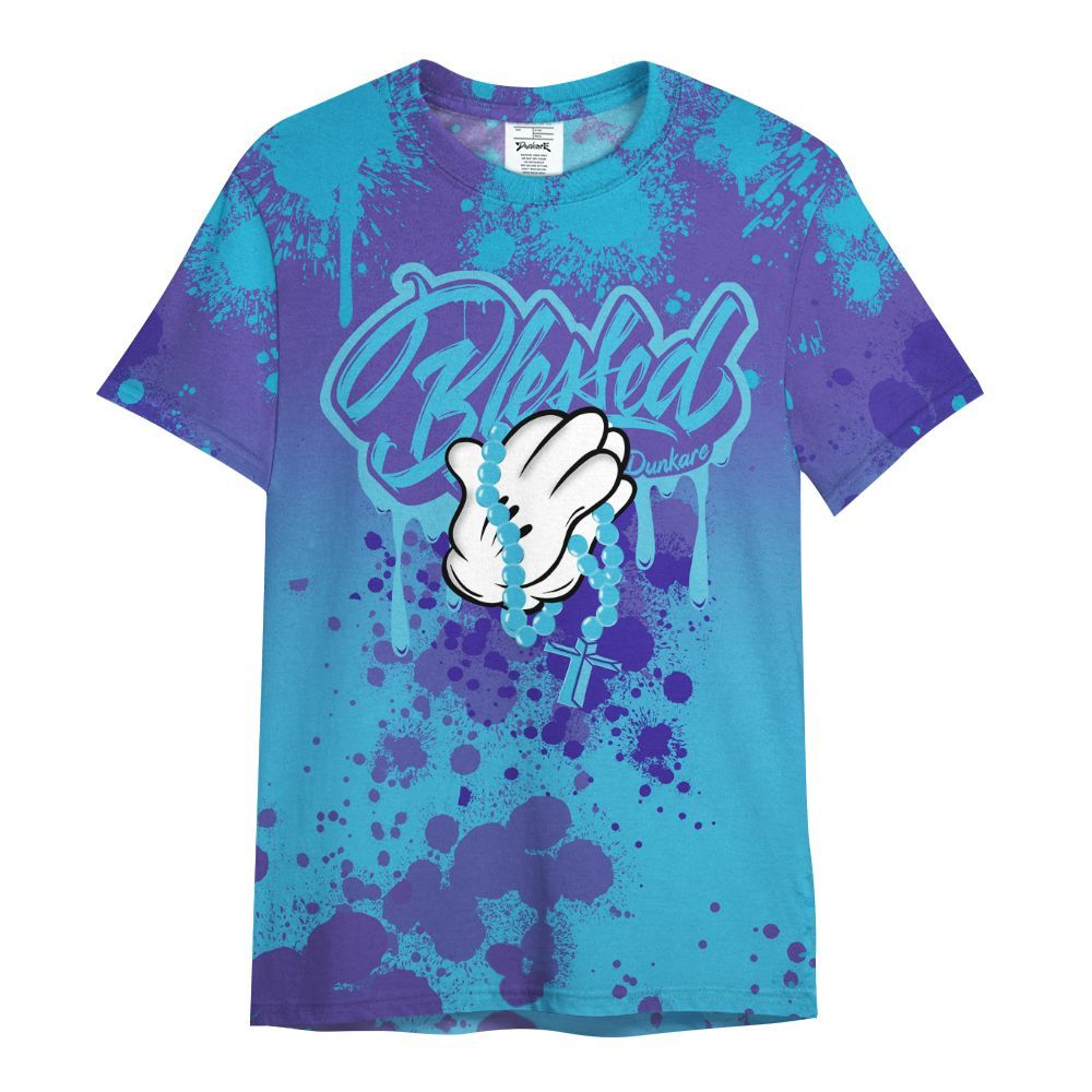 Shirt To Match Retro Aqua 6s - God Blessed Ink Drip All Over Print