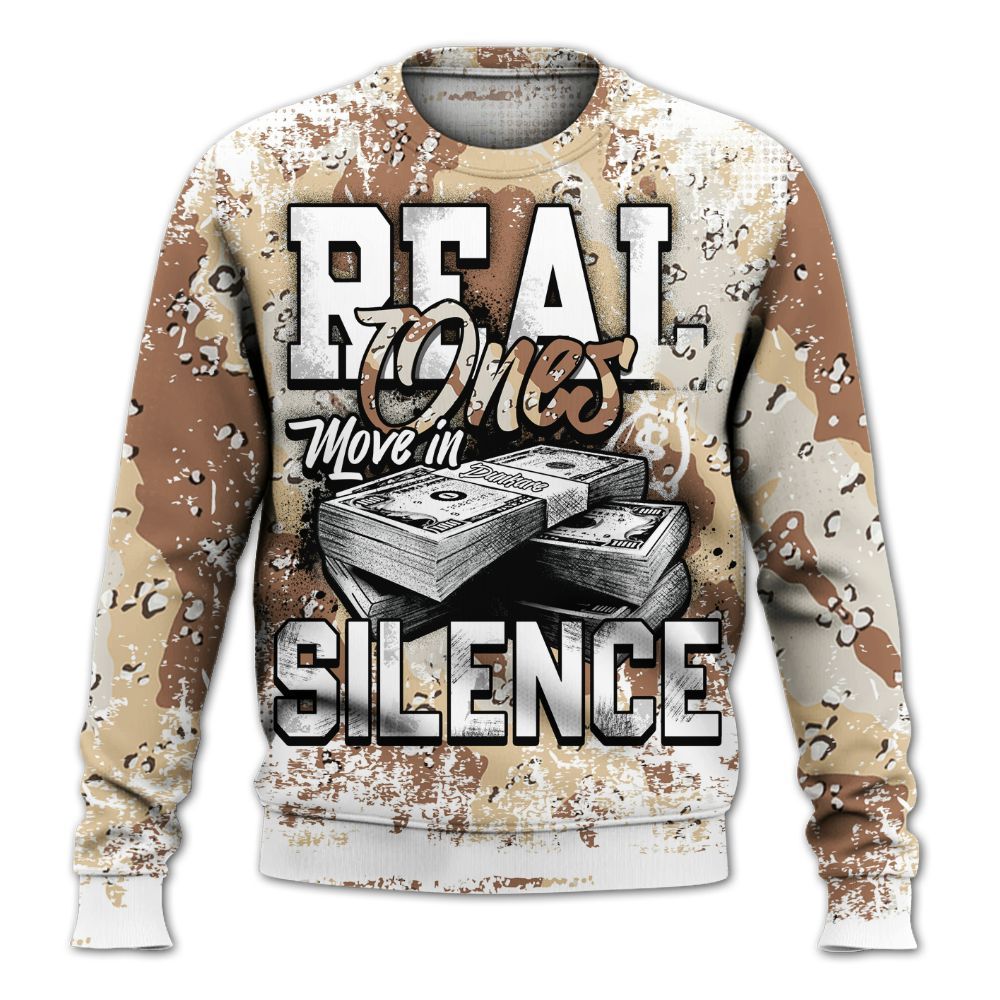 Sweatshirt To Match Desert Camo 3s - Move In Silence Money Street Retro All Over Print