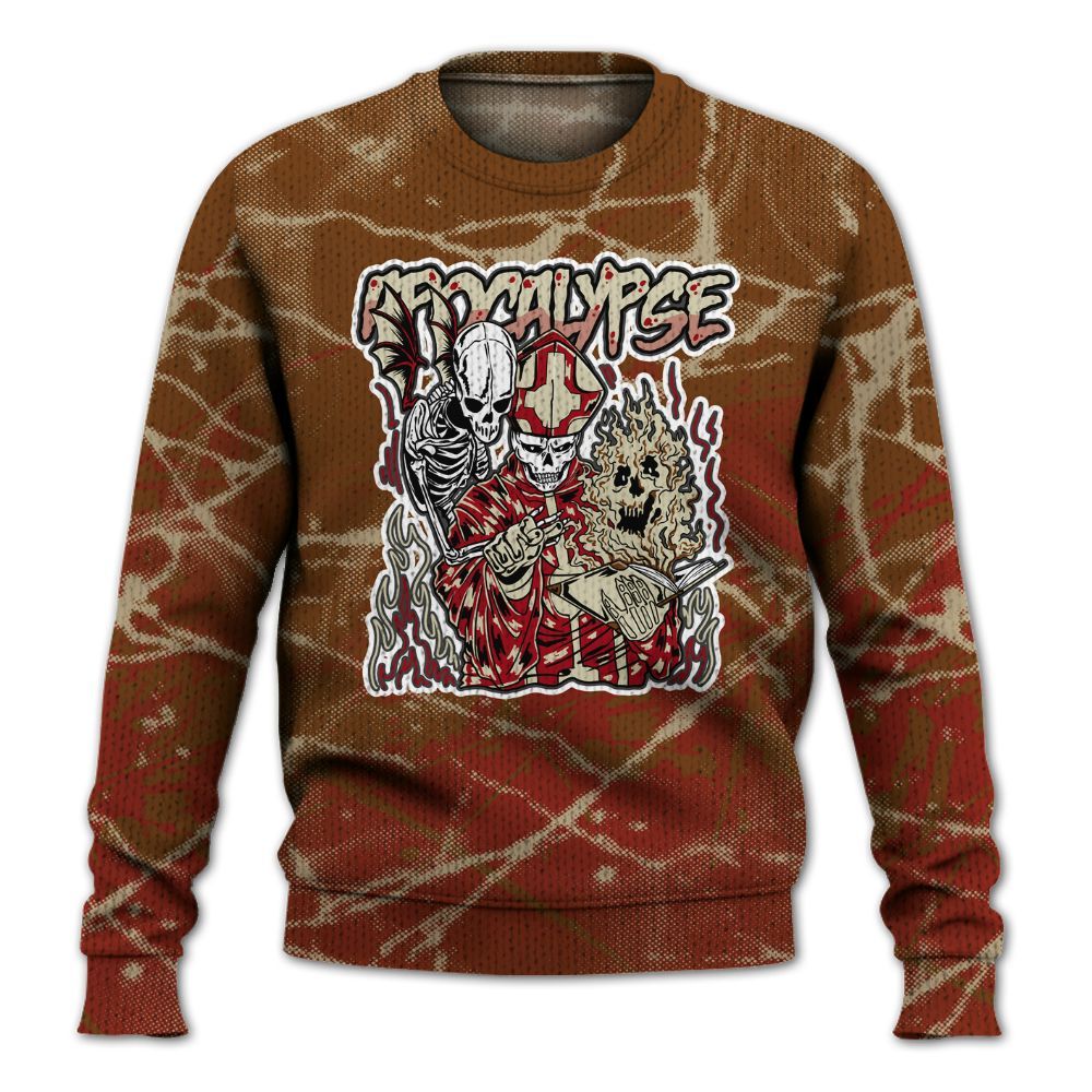 Knitted Sweater To Match Archaeo Brown 5s - Apocalypse Skeleton Profound