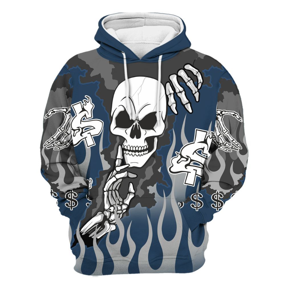 Hoodie To Match Retro French Blue 2025 12s - Ones Move In Silence Graphic Trapped All Over Print