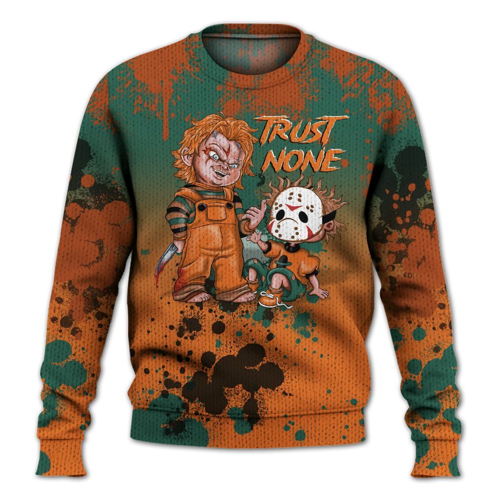 Knitted Sweater To Match Dunk Low Ceramic - Trust No One Scary