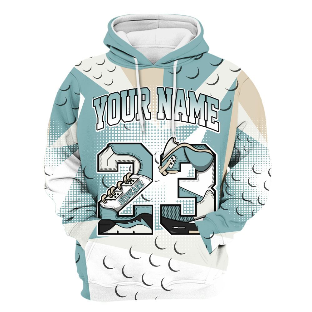 Hoodie To Match Dunk Low Glacier Blue Pale Ivory - Poly Custom Name Number 23 5s All Over Print