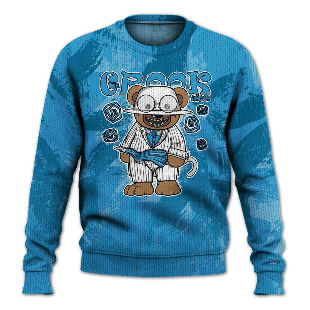 Knitted Sweater To Match Powder Blue 9s - Swindler Bear Circle Slpash