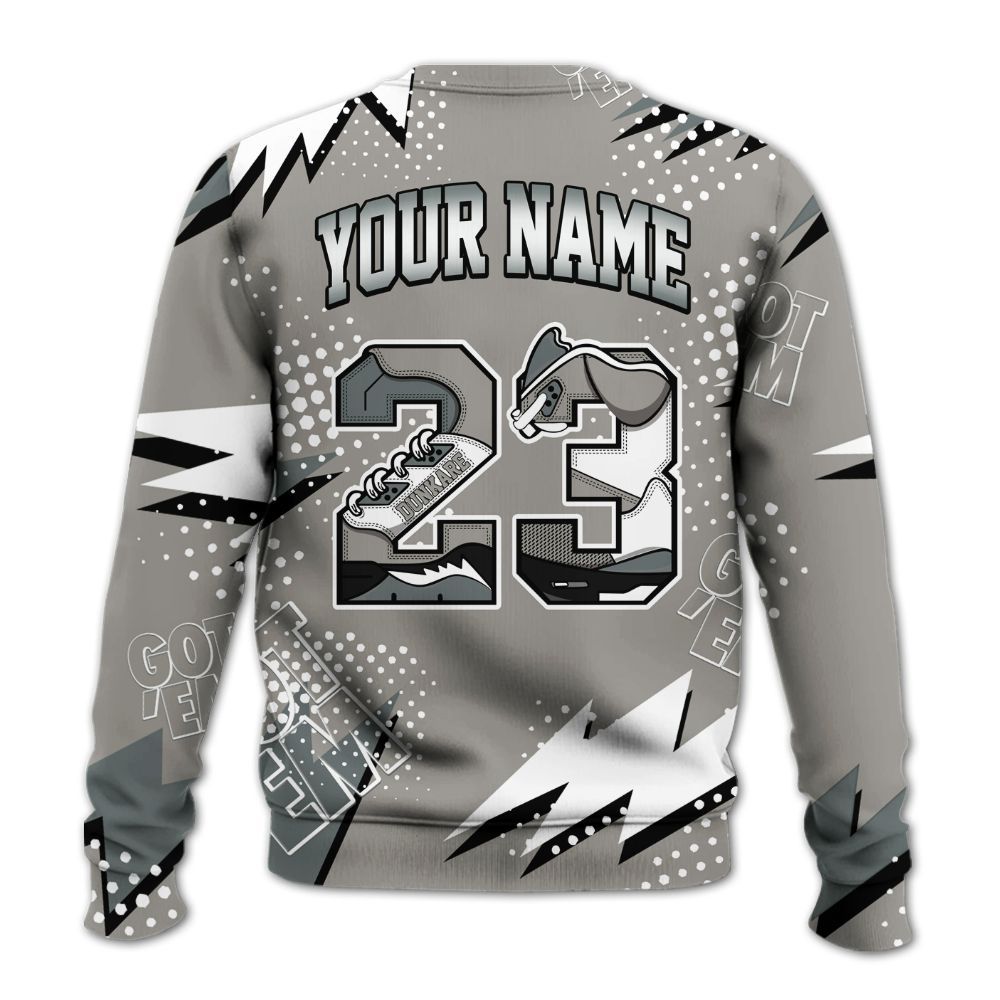 Sweatshirt To Match Cool Grey 9s - Custom Name Number 23 5s All Over Print