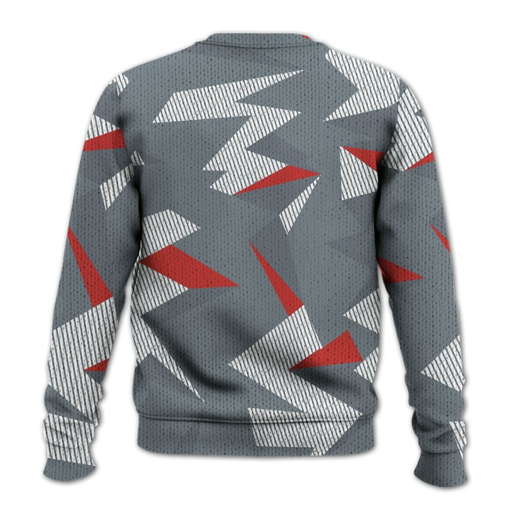 Knitted Sweater To Match Wolf Grey 13s - Geometric Camouflage Pattern