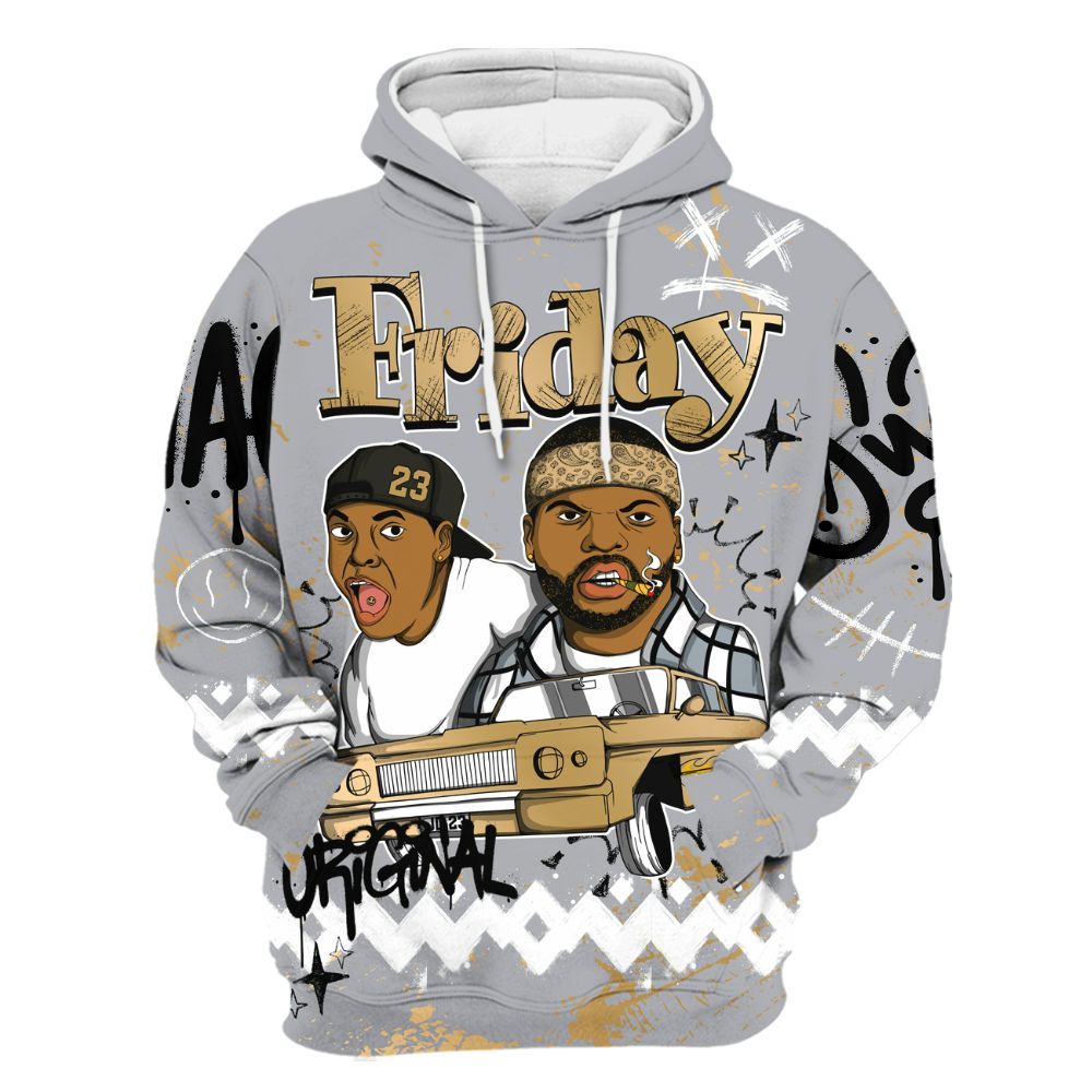 Hoodie To Match Retro High OG Cool Grey 1s - Friday Sneaker Crayon All Over Print