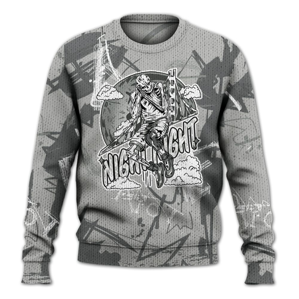 Knitted Sweater To Match Retro Wet Cement 4s - Seeya Skeleton Messyz