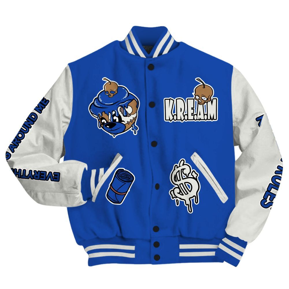 Varsity Jacket To Match Dunk High Racer Blue - Loot Bear All Over Print