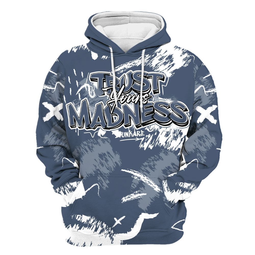 Hoodie To Match Low Diffused Blue 11s - Trust Your Madness Retro All Over Print