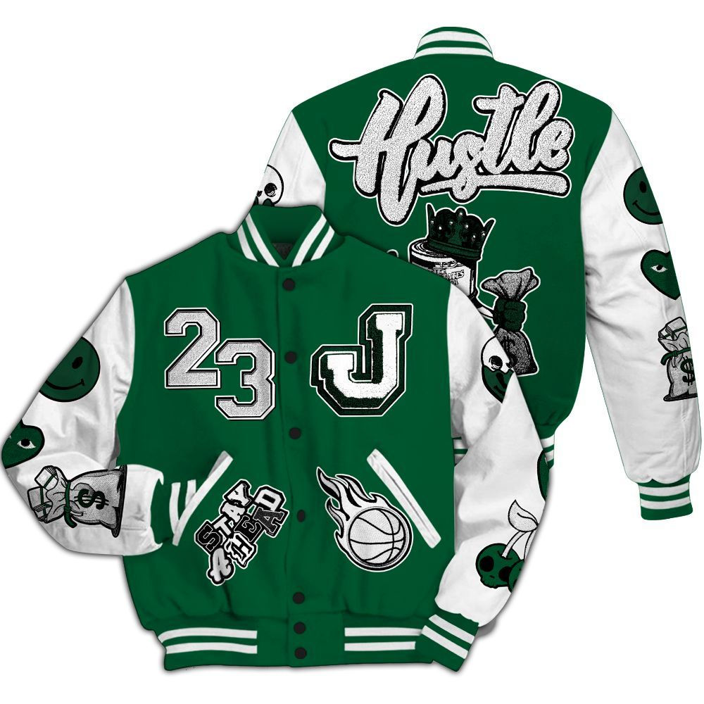 Varsity Jacket To Match High Gorge Green 1s - Hustles Money Number 23 All Over Print