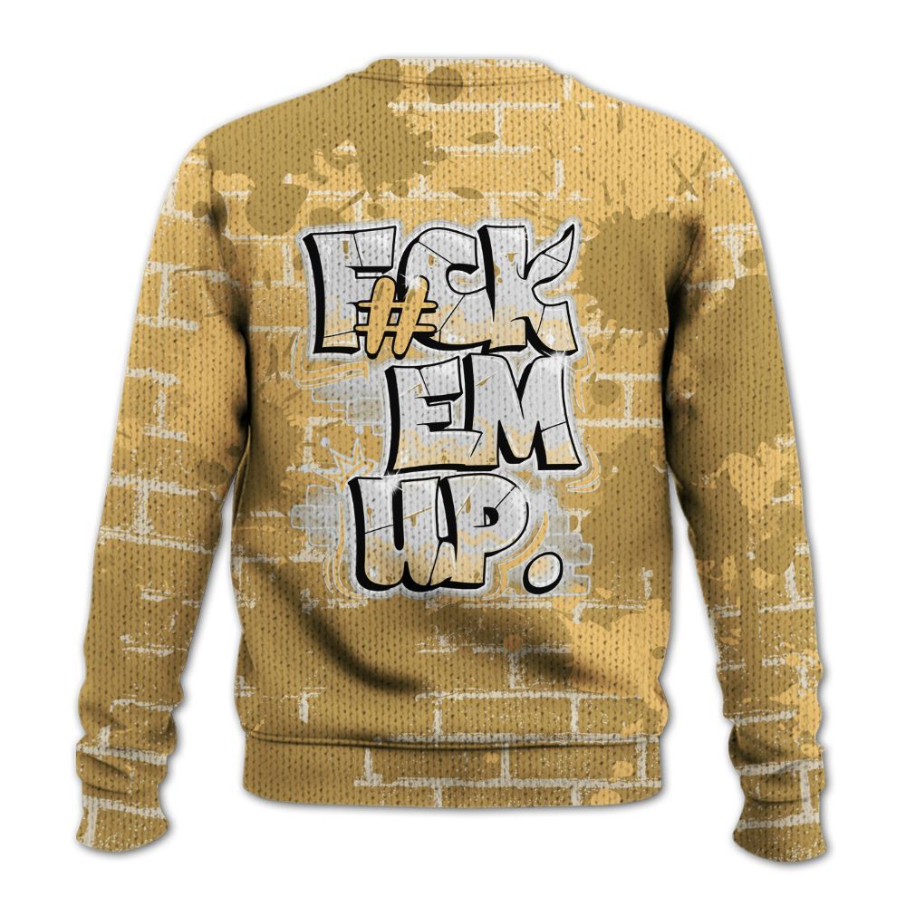 Knitted Sweater To Match Craft Paris 6s - F#ck Em Graphic Brick Art
