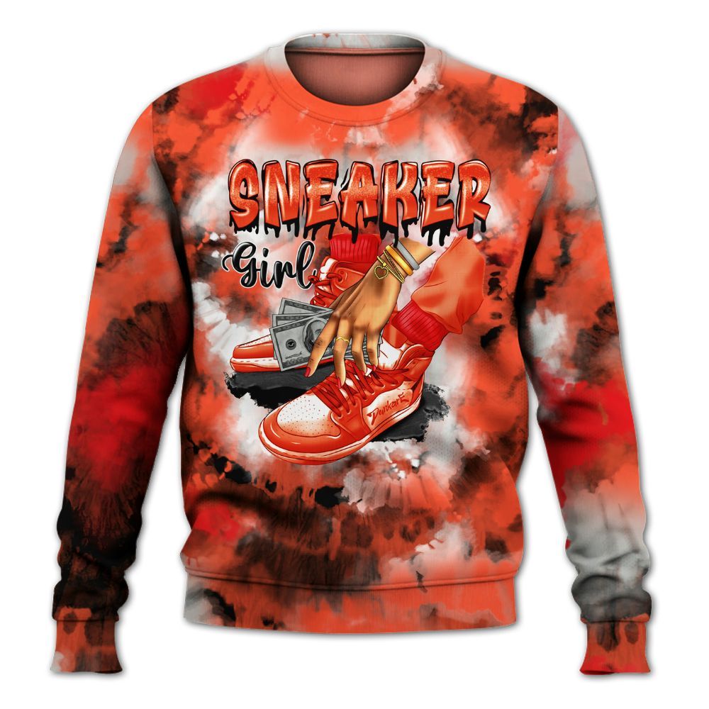 Sweatshirt To Match Air Max 1 86 Cosmic Clay - SNEAKER Girl Money Drip Tie Dye All Over Print