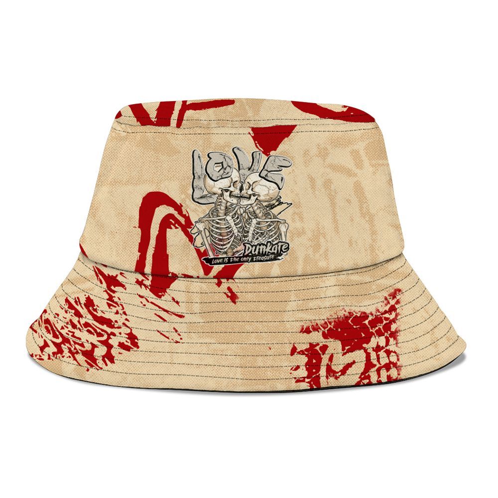 Bucket Hat To Match Dunk Low Strawberry Waffle - Skull Love Graphic