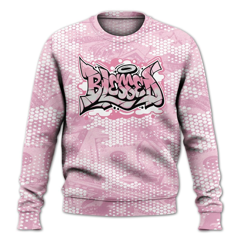 Sweatshirt To Match Orchid 4s - Blessing Graphic Banknotes All Over Print