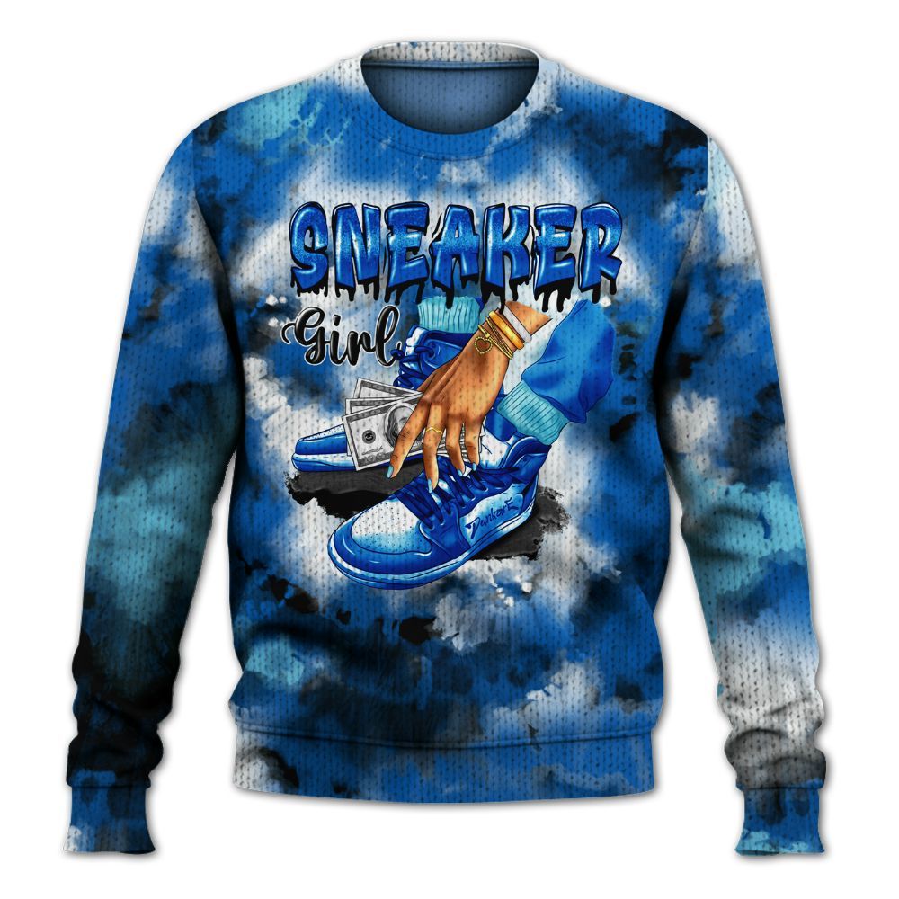 Knitted Sweater To Match Dunk Low Argon - SNEAKER Girl Money Drip Tie Dye