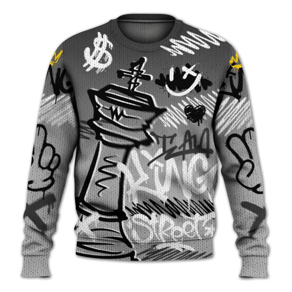 Knitted Sweater To Match NOCTA Black 2s - Street King Chess Streetwear