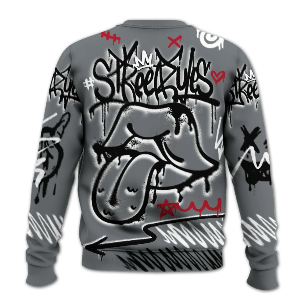 Sweatshirt To Match Retro Fire Red 9s - Break Rules Streetwear All Over Print