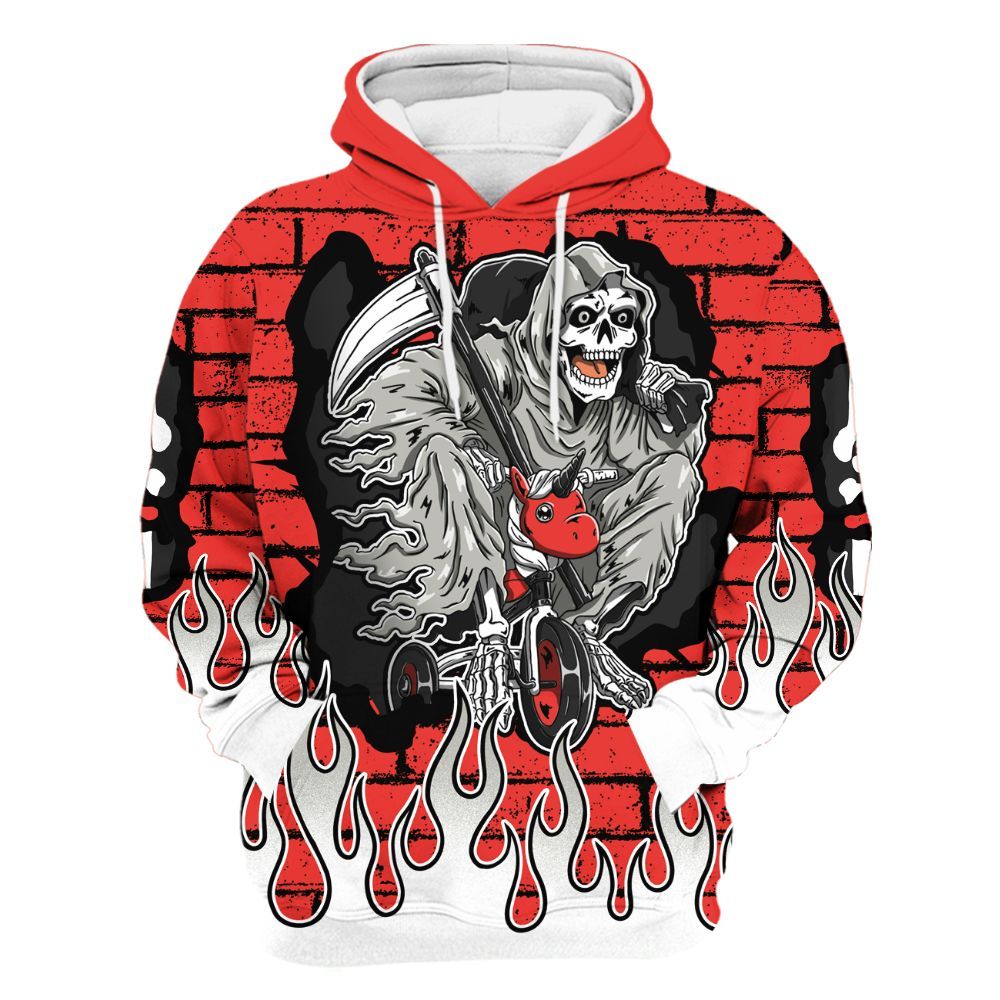 Hoodie To Match Vomero 5 Bright Crimson - Self Make Skeleton Crashed All Over Print