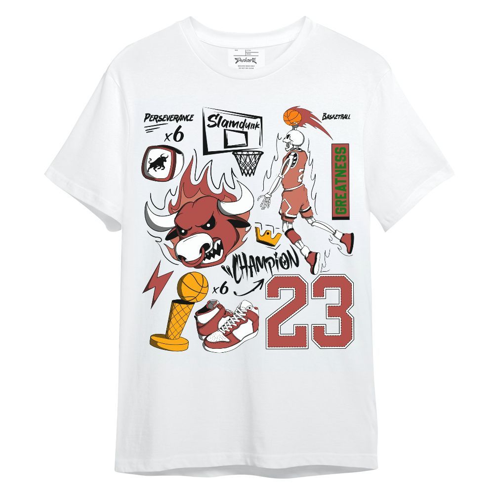 Shirt To Match Dune Red 13s - 23 Doodle Basketball Legend Skeleton Unisex Shirt