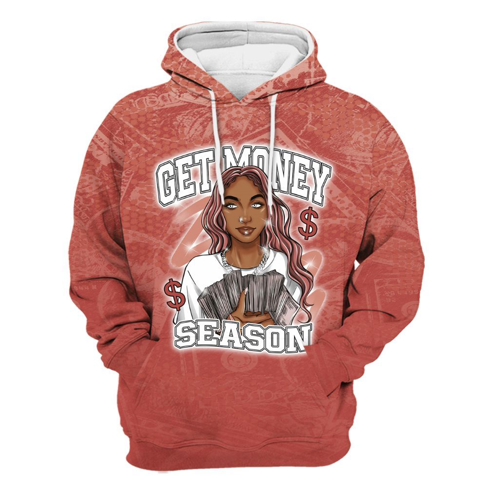 Hoodie To Match Dune Red 13s - Get Moneys Season Banknote All Over Print