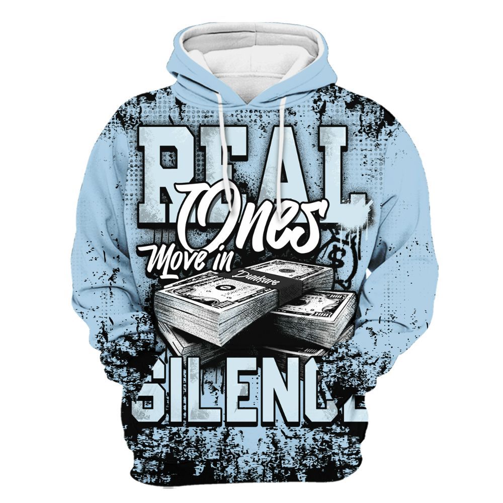 Hoodie To Match Foamposite One Psychic Blue - Move In Silence Money Retro All Over Print