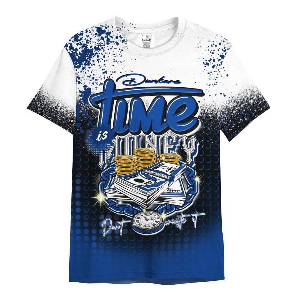 Shirt To Match Low Game Royal 1s - Halftone Time Is Money All Over Print