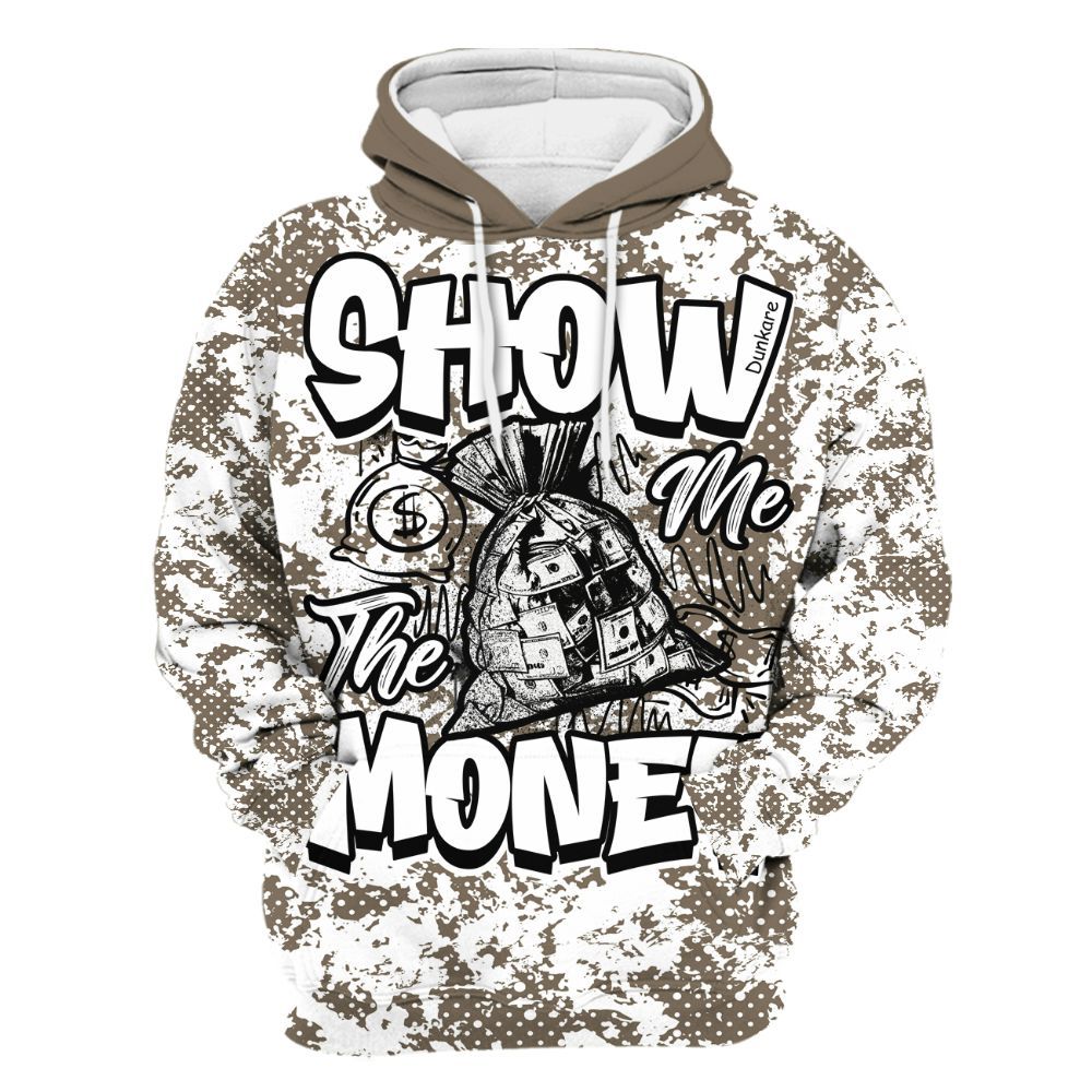 Hoodie To Match Low OG Dark Mocha 1s - Show Me The Money Retro All Over Print