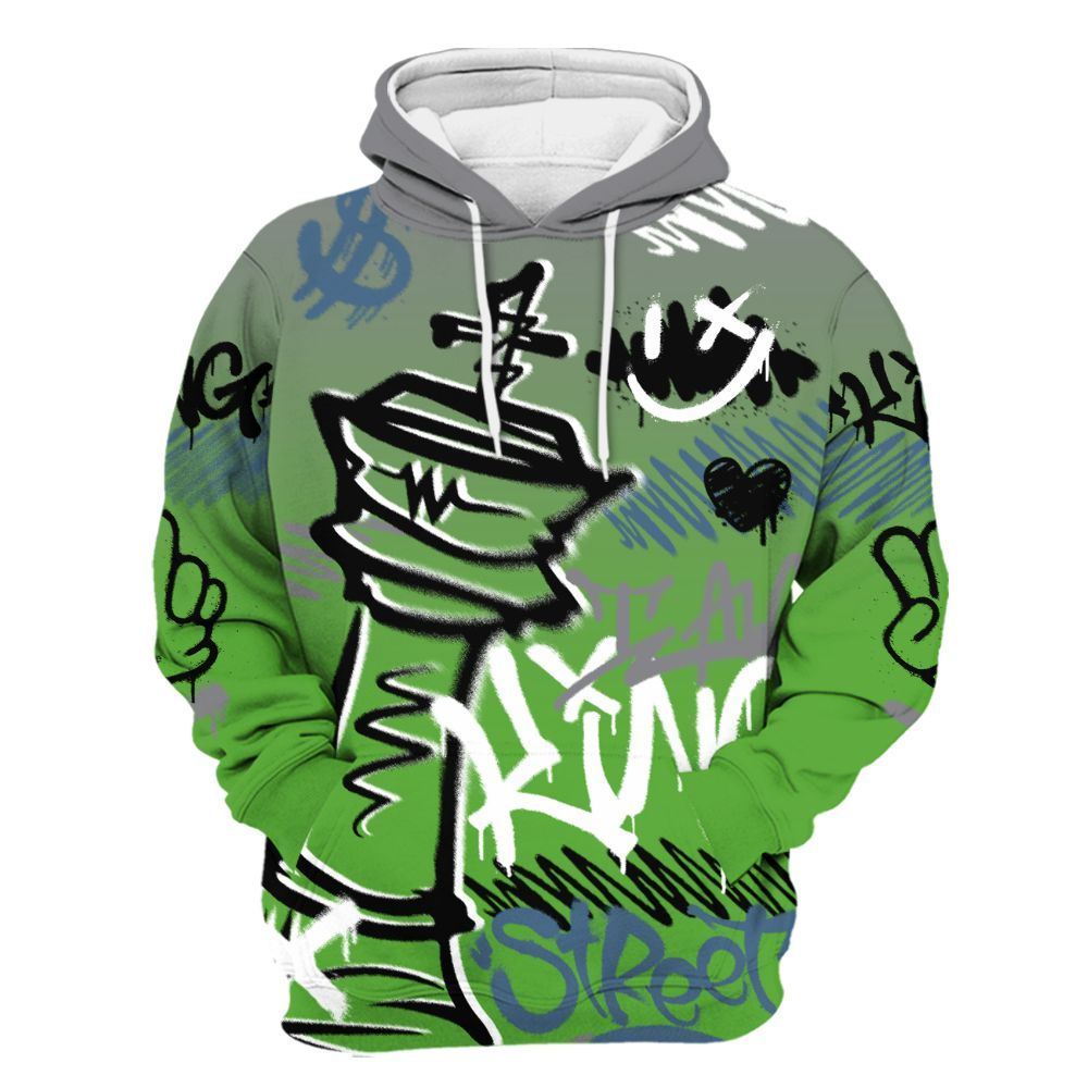 Hoodie To Match Retro Green Bean 5s - Street King Chess Streetwear All Over Print