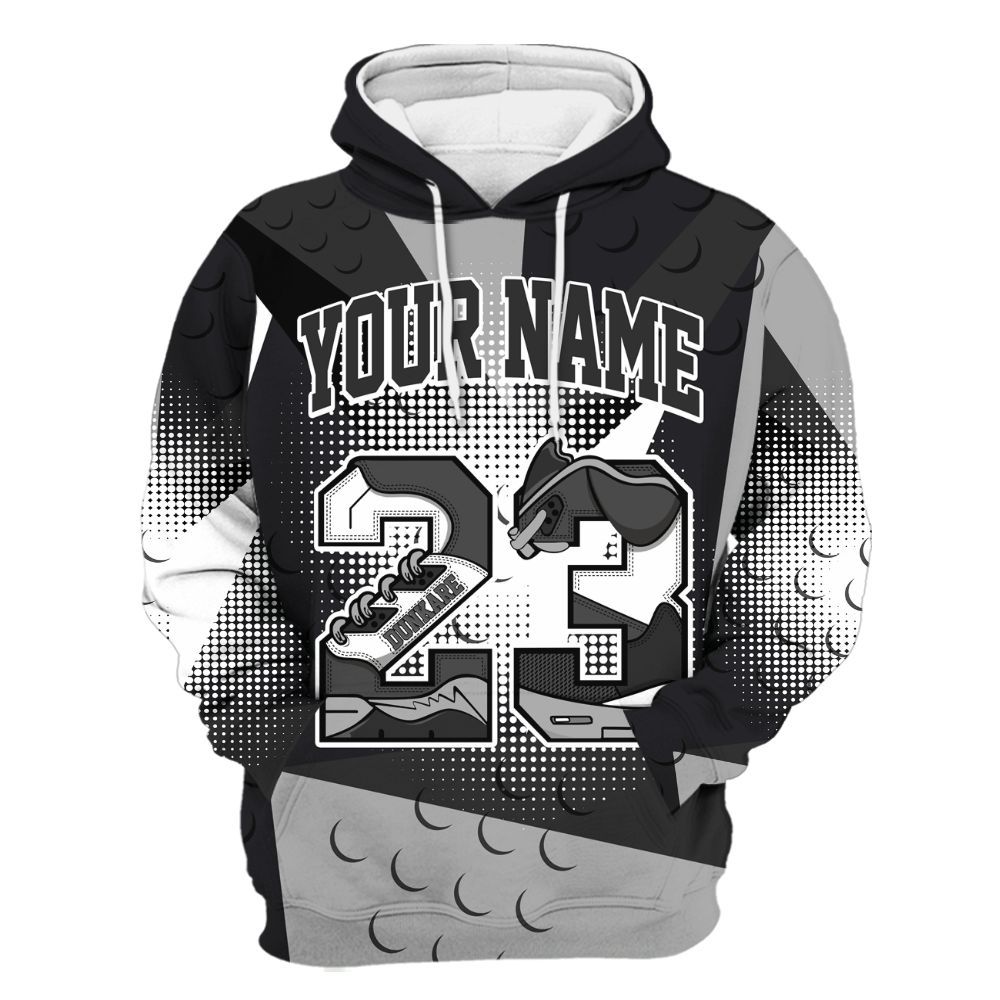 Hoodie To Match White Thunder 4s - Poly Custom Name Number 23 5s All Over Print