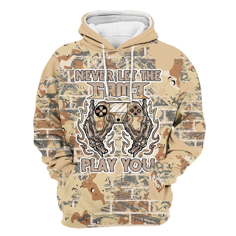 Hoodie To Match Desert Camo 3s - PlayGame Skull Brick All Over Print