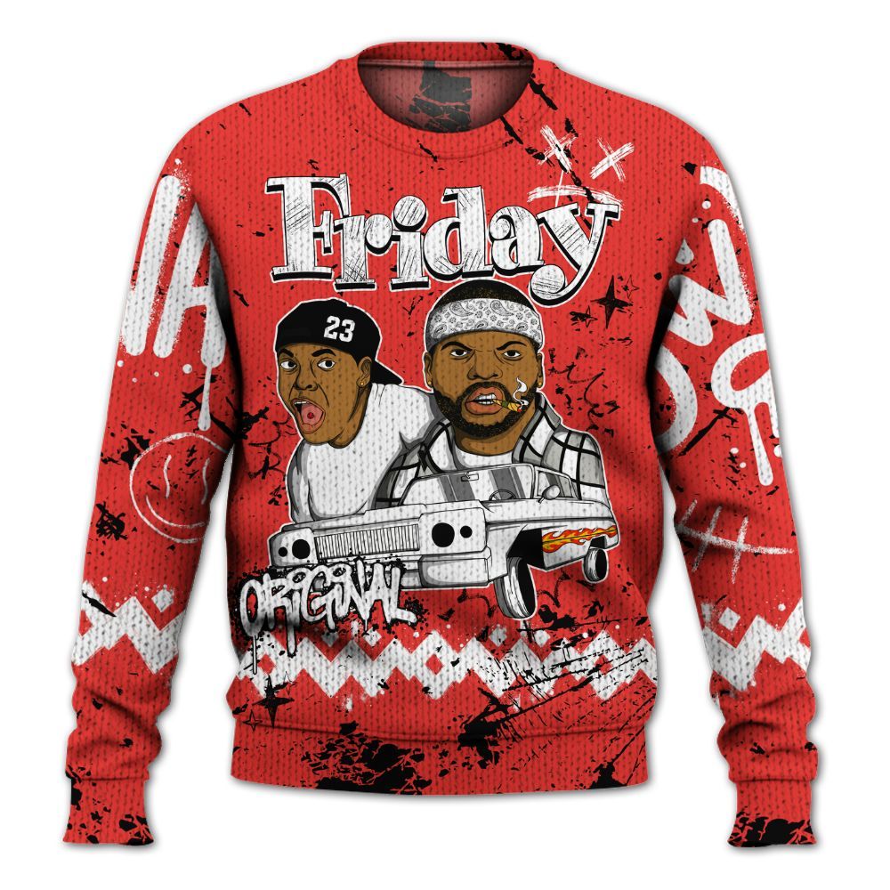 Knitted Sweater To Match Vomero 5 Bright Crimson - Friday Sneaker Crayon