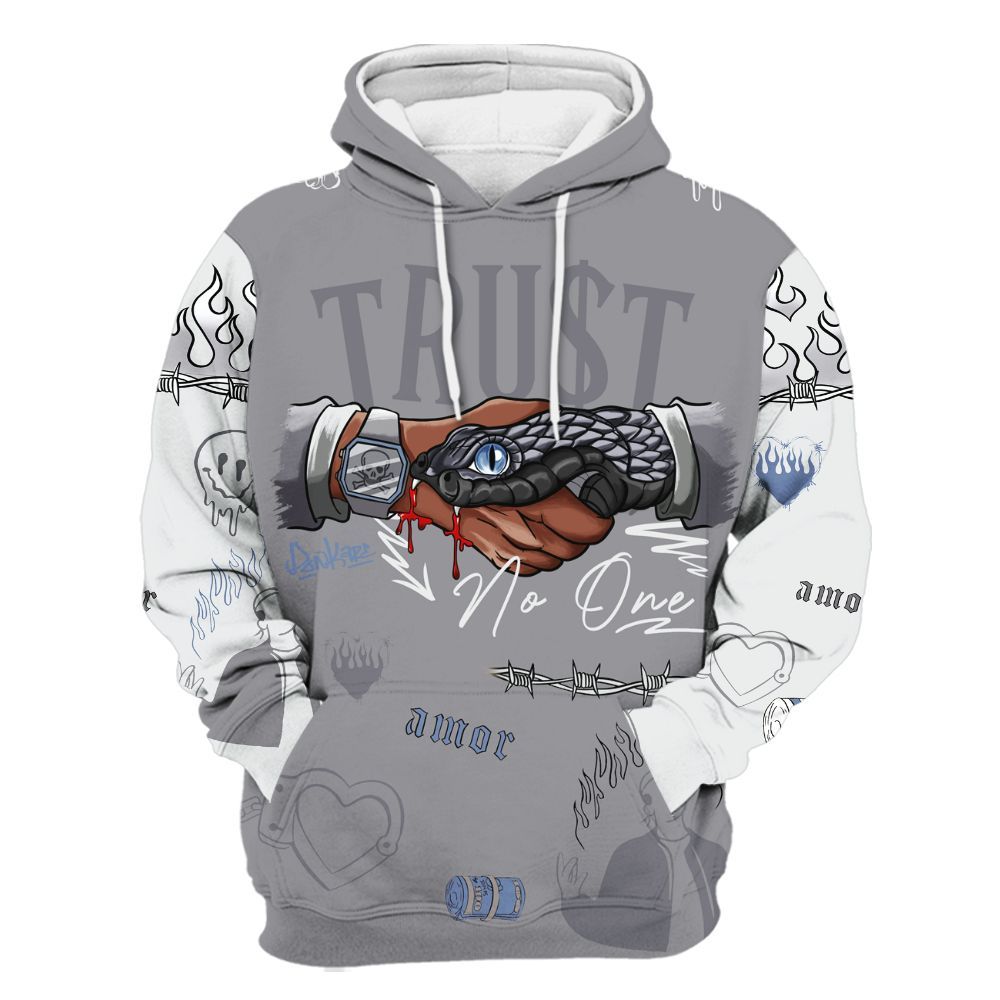 Hoodie To Match Low Cement Grey 11s - Snake Trust No One All Over Print