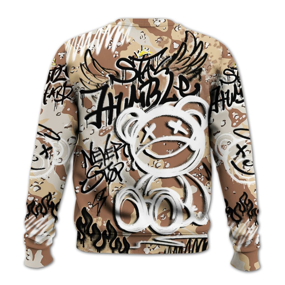 Sweatshirt To Match Desert Camo 3s - Humble Drip Streetwear Graffity All Over Print
