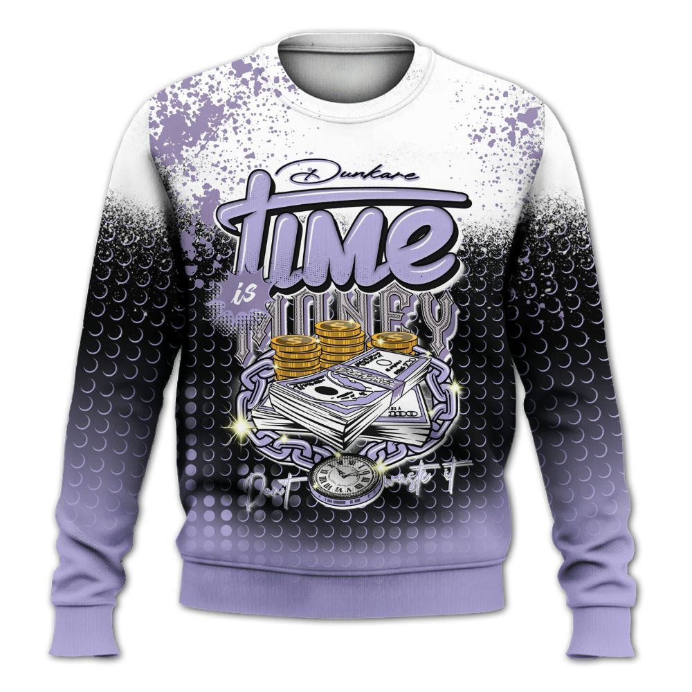 Sweatshirt To Match Low Pure Violet 11s - Halftone Time Is Money All Over Print