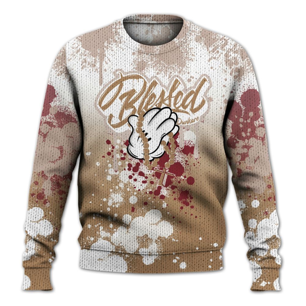 Knitted Sweater To Match Kobe 4 Gold Medal - God Blessed Ink Drip