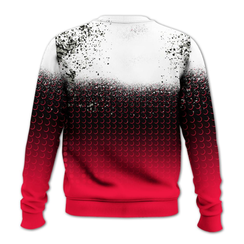 Sweatshirt To Match Retro Fire Red 3s - Halftone Time Is Money All Over Print